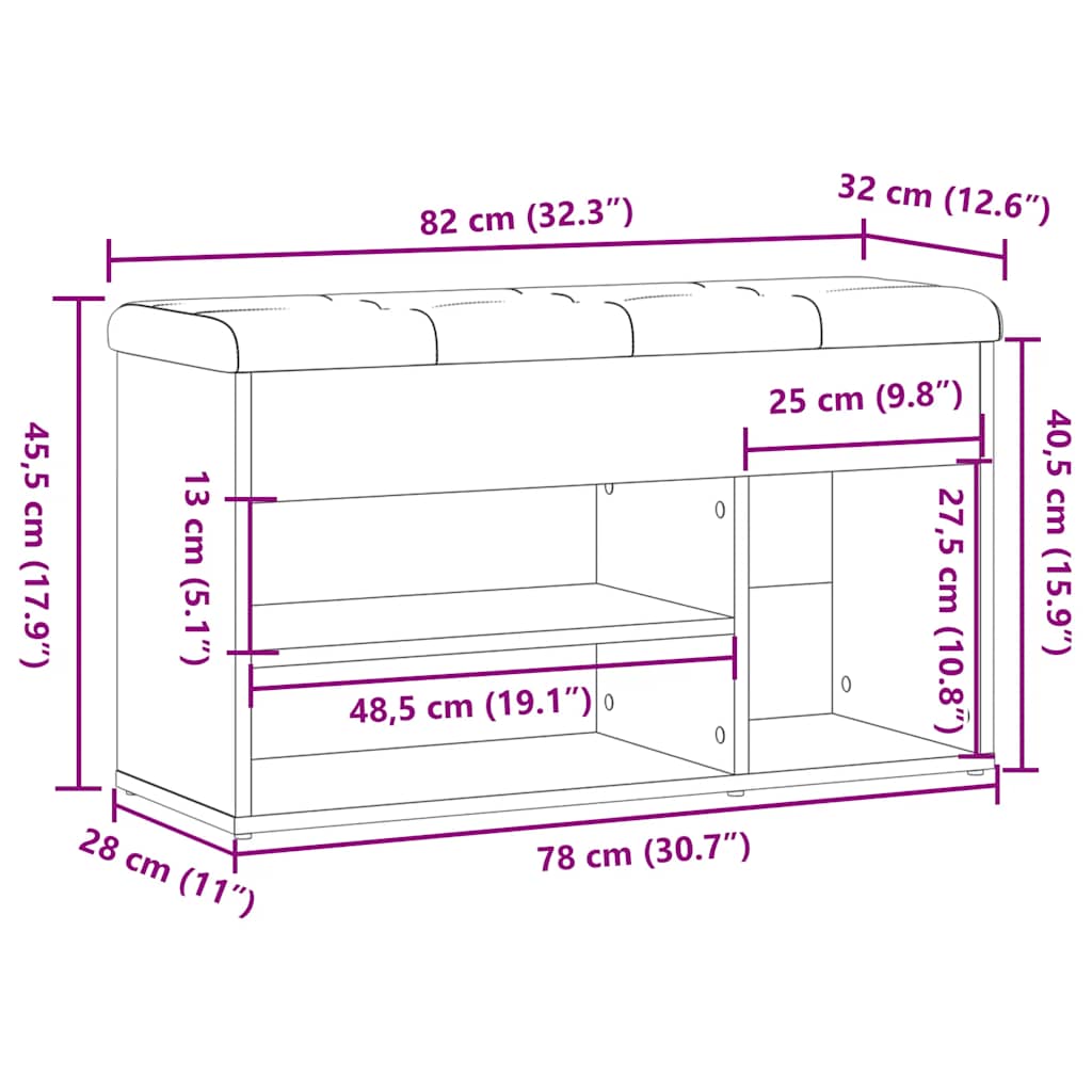 Klupa za cipele staro drvo 82x32x45,5 cm izrađeno drvo