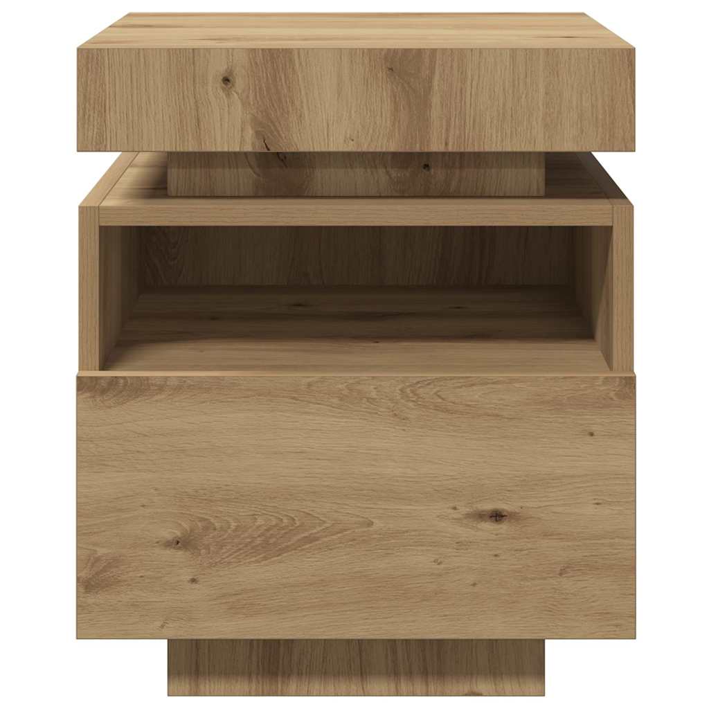 Noćni ormarići s LED svjetlima 2 kom Artisan hrast 40x39x48,5cm