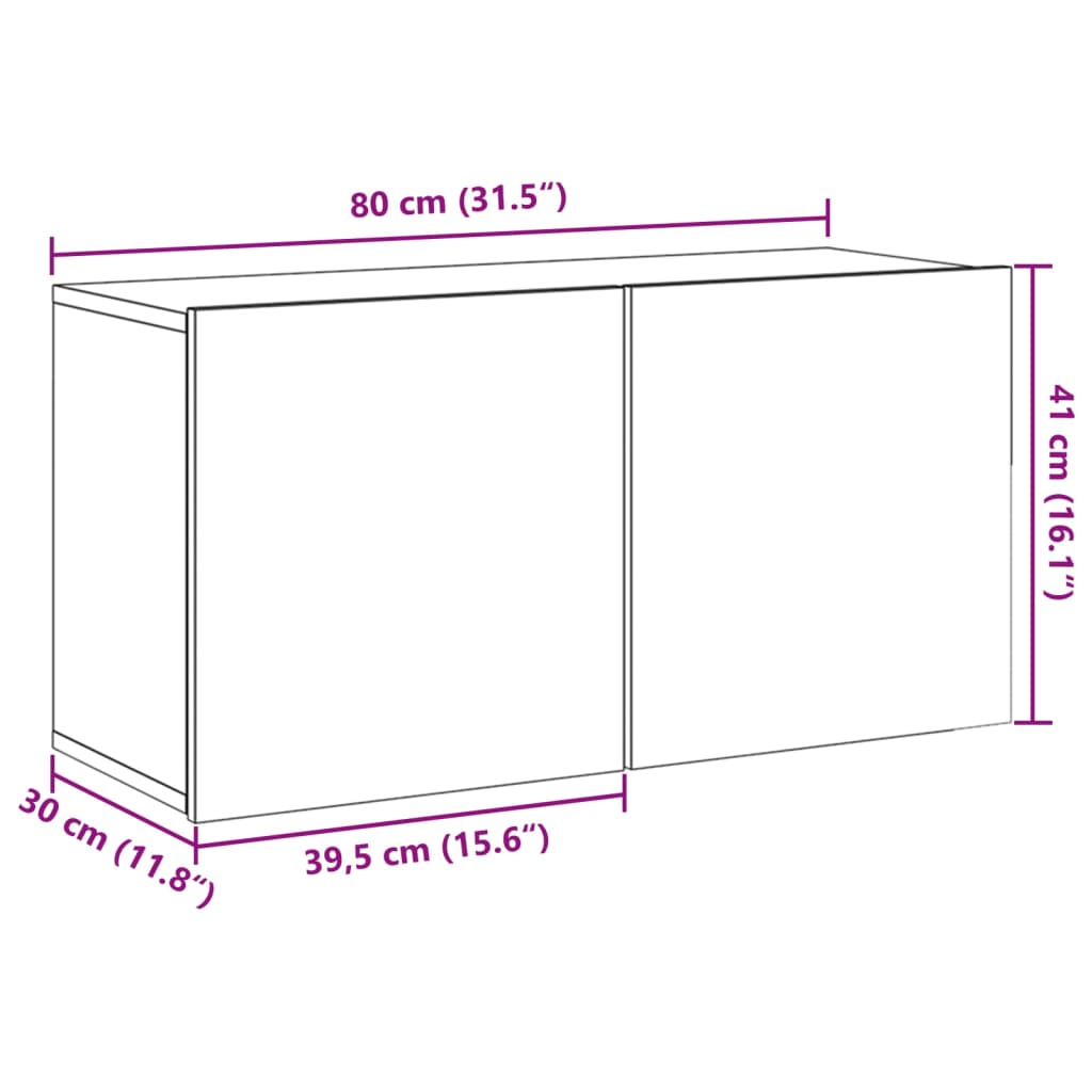 Zidni TV ormarić boja starog drva 80 x 30 x 41 cm