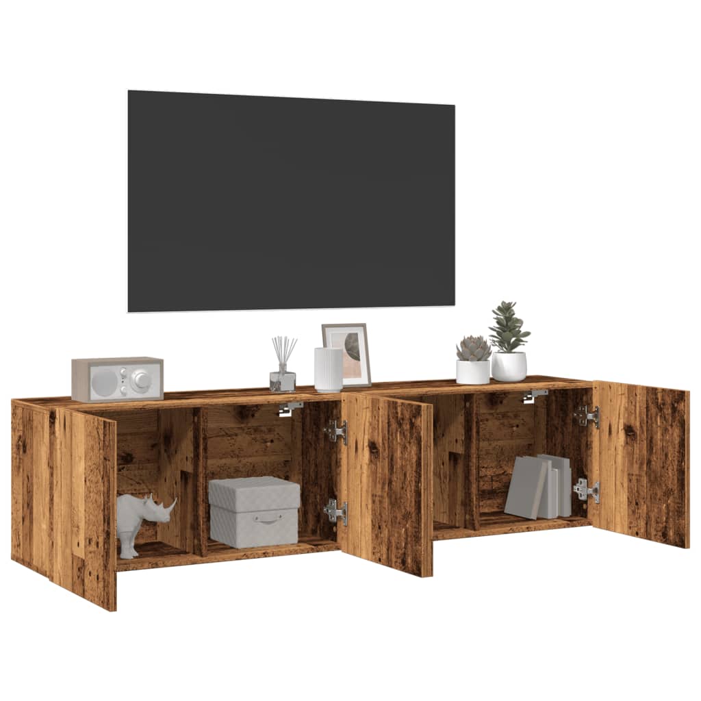 Zidni TV ormarići 2 kom boja starog drva 80 x 30 x 41 cm