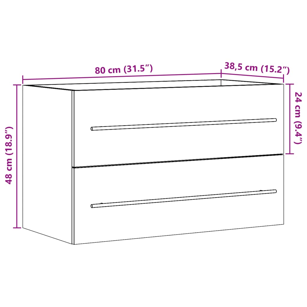 Ormarić za umivaonik beton siva 80x38,5x48 cm drveni
