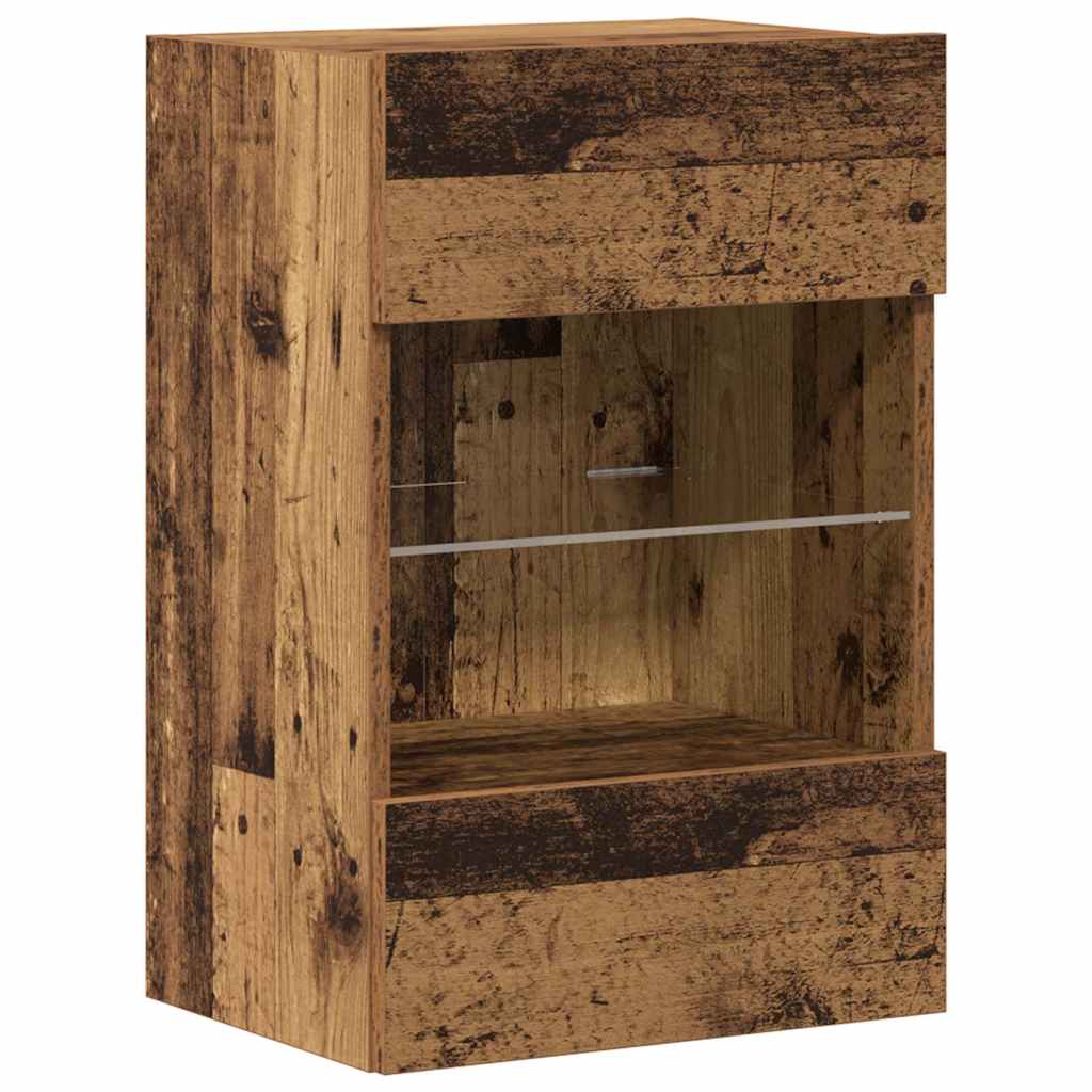 Zidni ormarići s LED svjetlima za TV 2 kom Staro drvo 40x30x60,5cm