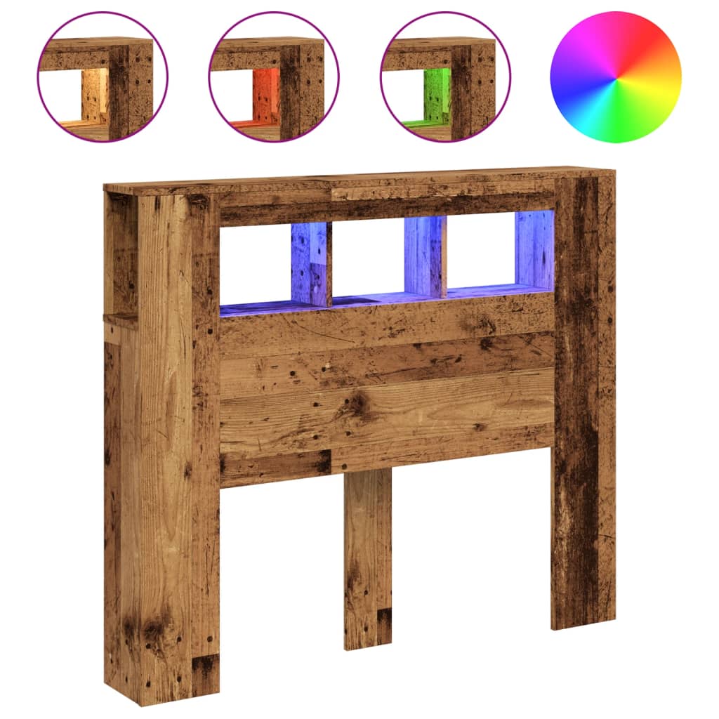 LED uzglavlje boja drva 120x18,5x103,5 cm konstruirano drvo
