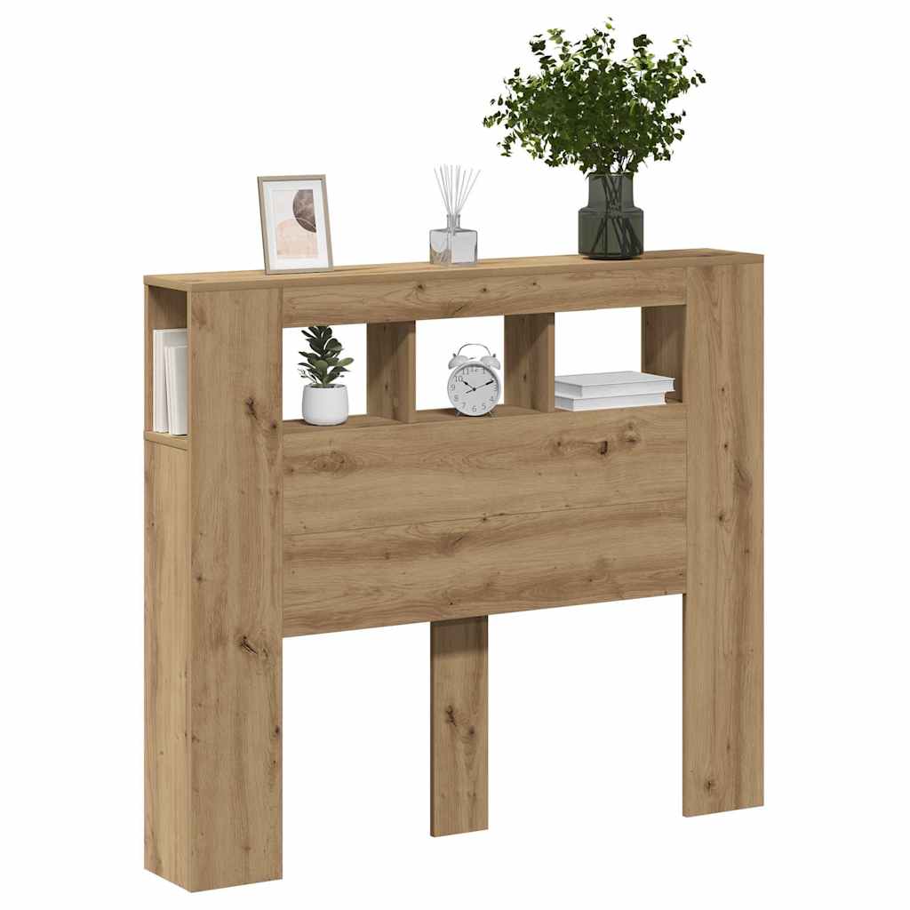 LED uzglavlje boja hrasta artisan 120x18,5x103,5 cm drveni