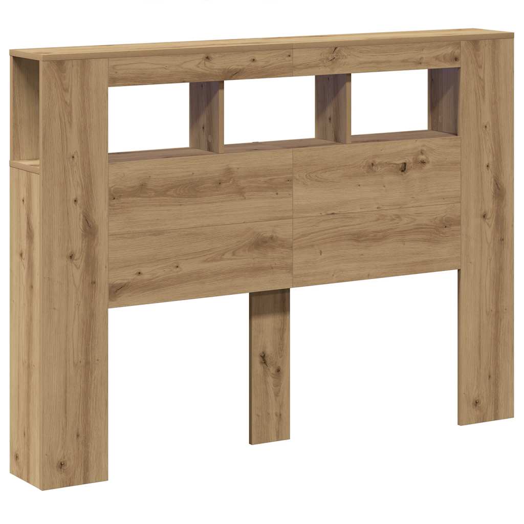 LED uzglavlje boja hrasta artisan 140x18,5x103,5 cm drveni