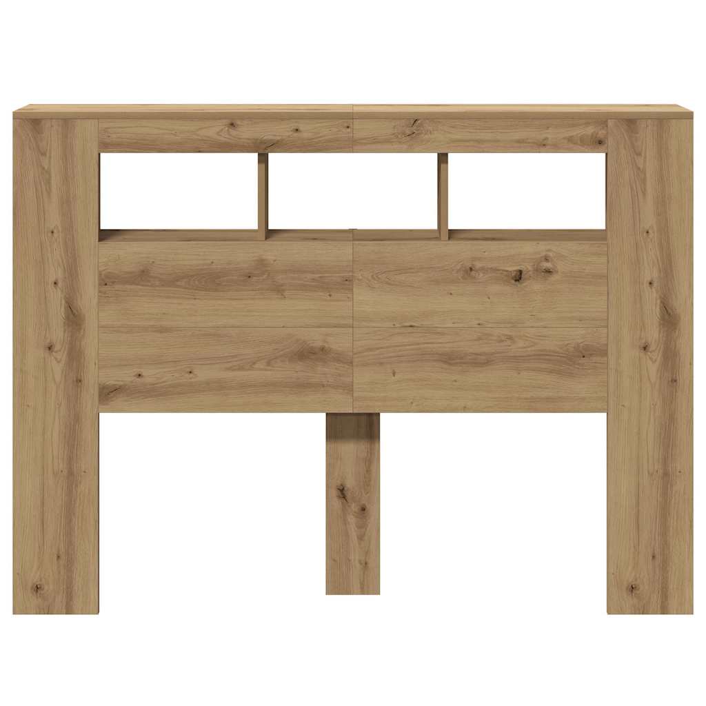 LED uzglavlje boja hrasta artisan 140x18,5x103,5 cm drveni