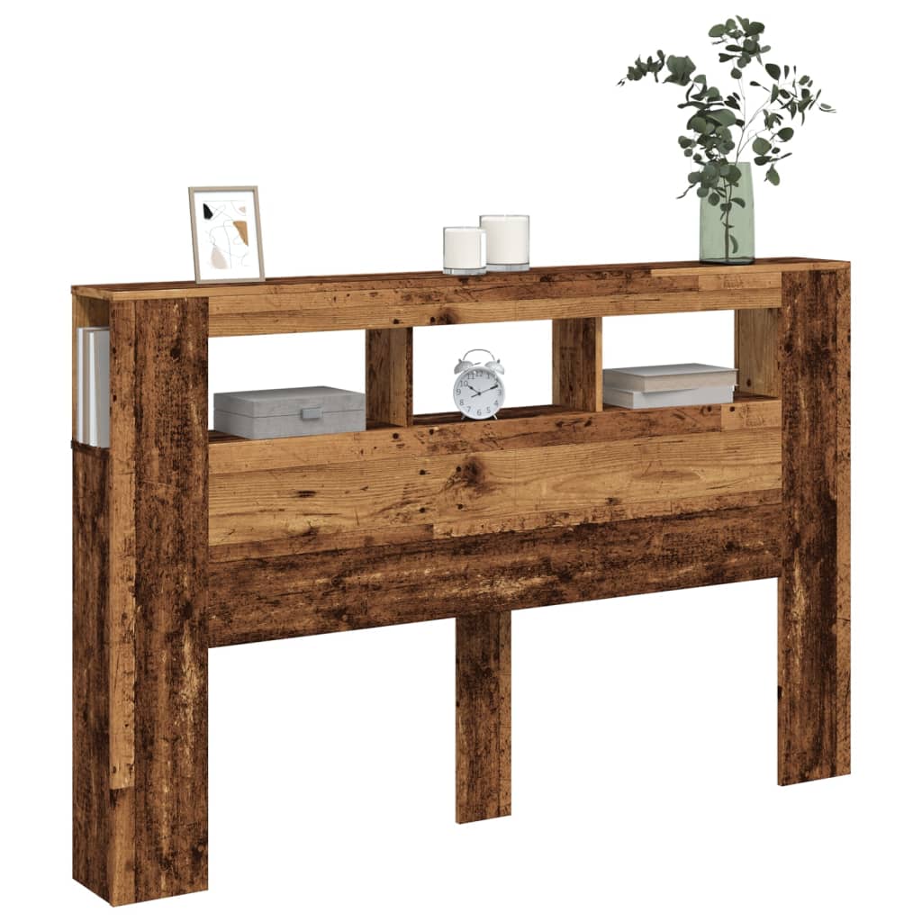 LED uzglavlje boja drva 160x18,5x103,5 cm konstruirano drvo