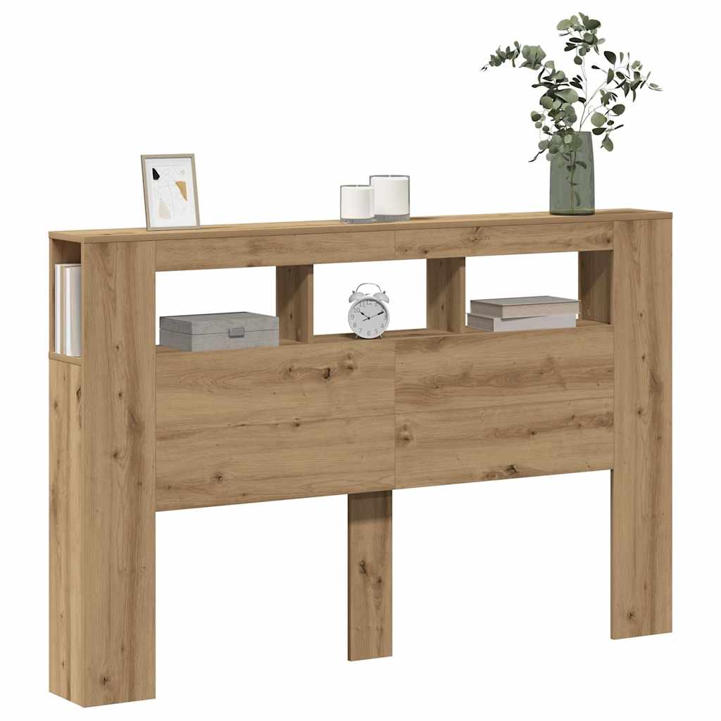 LED uzglavlje boja hrasta artisan 160x18,5x103,5 cm drveni