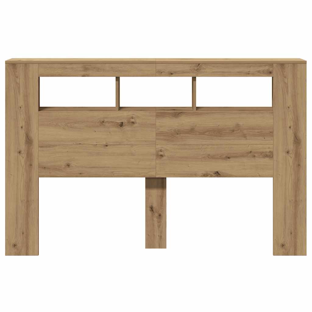 LED uzglavlje boja hrasta artisan 160x18,5x103,5 cm drveni