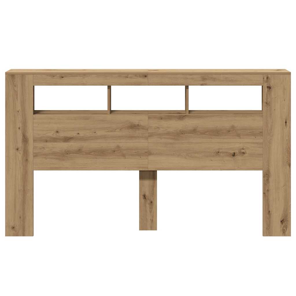 LED uzglavlje boja hrasta artisan 180x18,5x103,5 cm drveni