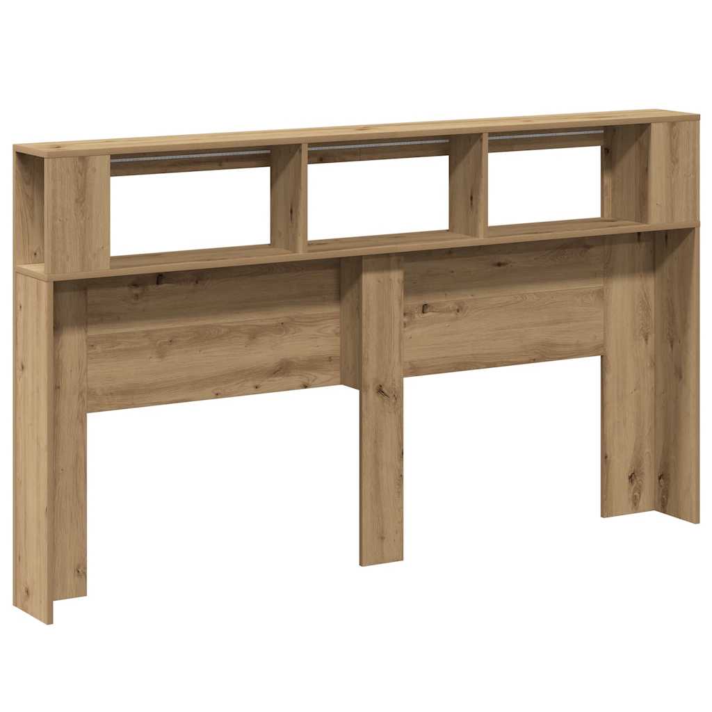 LED uzglavlje boja hrasta artisan 180x18,5x103,5 cm drveni