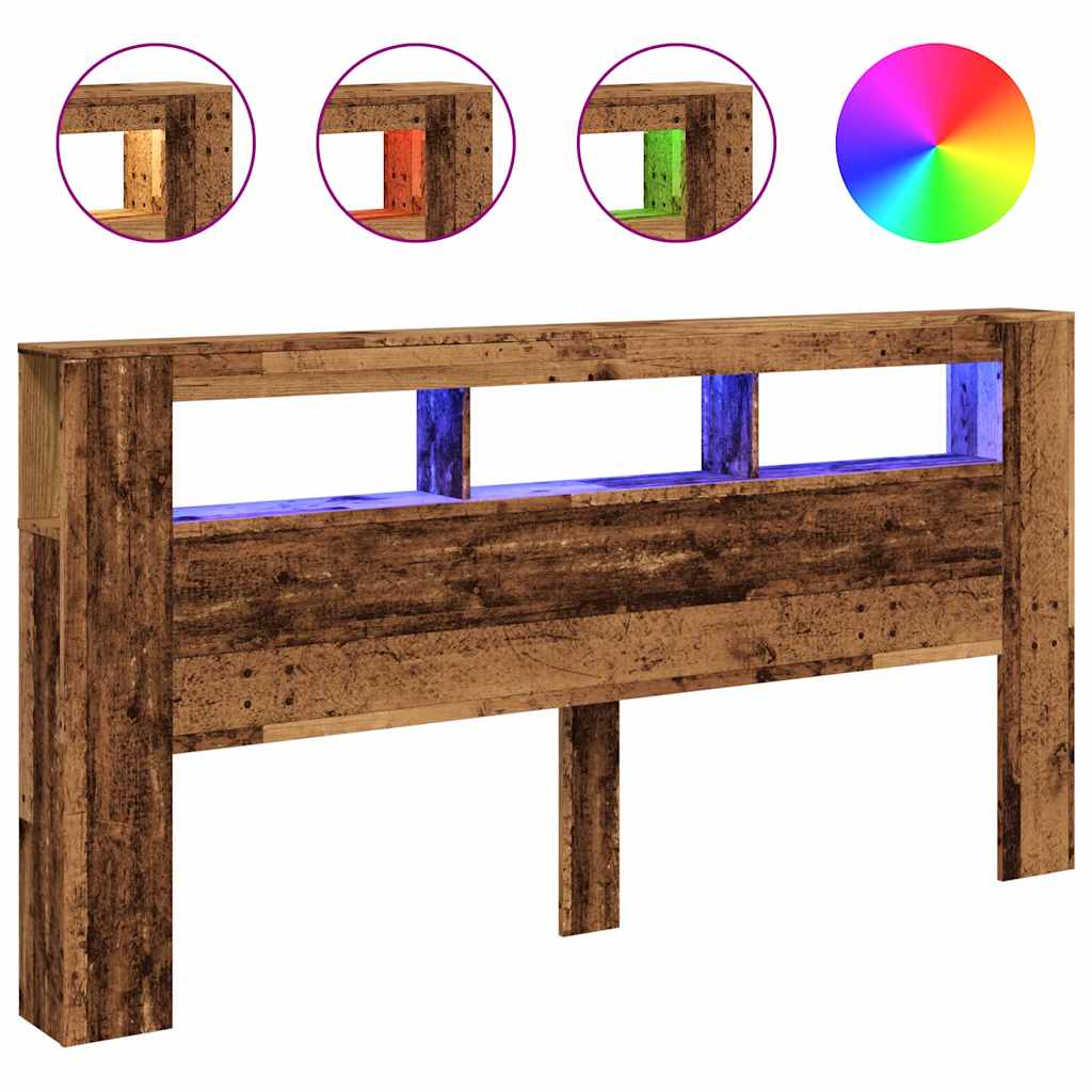 LED uzglavlje boja drva 200x18,5x103,5 cm konstruirano drvo