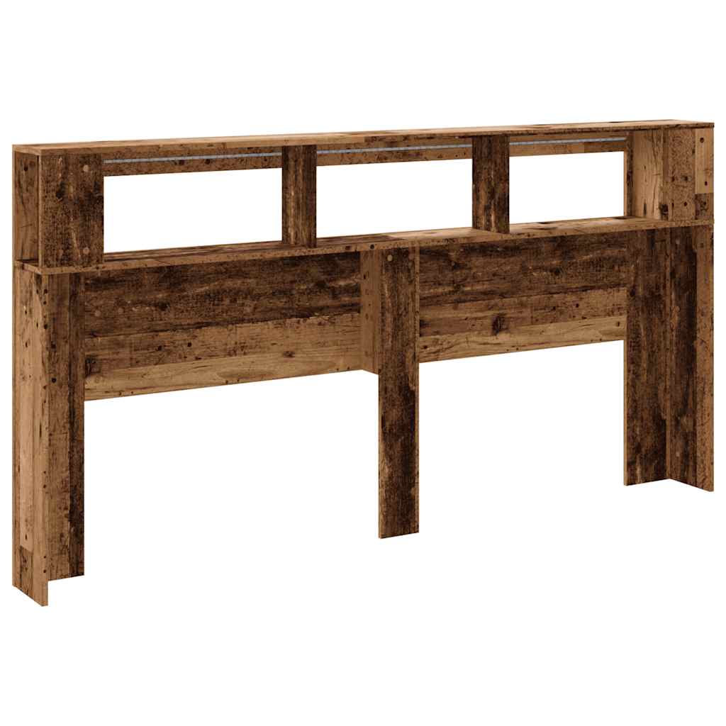 LED uzglavlje boja drva 200x18,5x103,5 cm konstruirano drvo