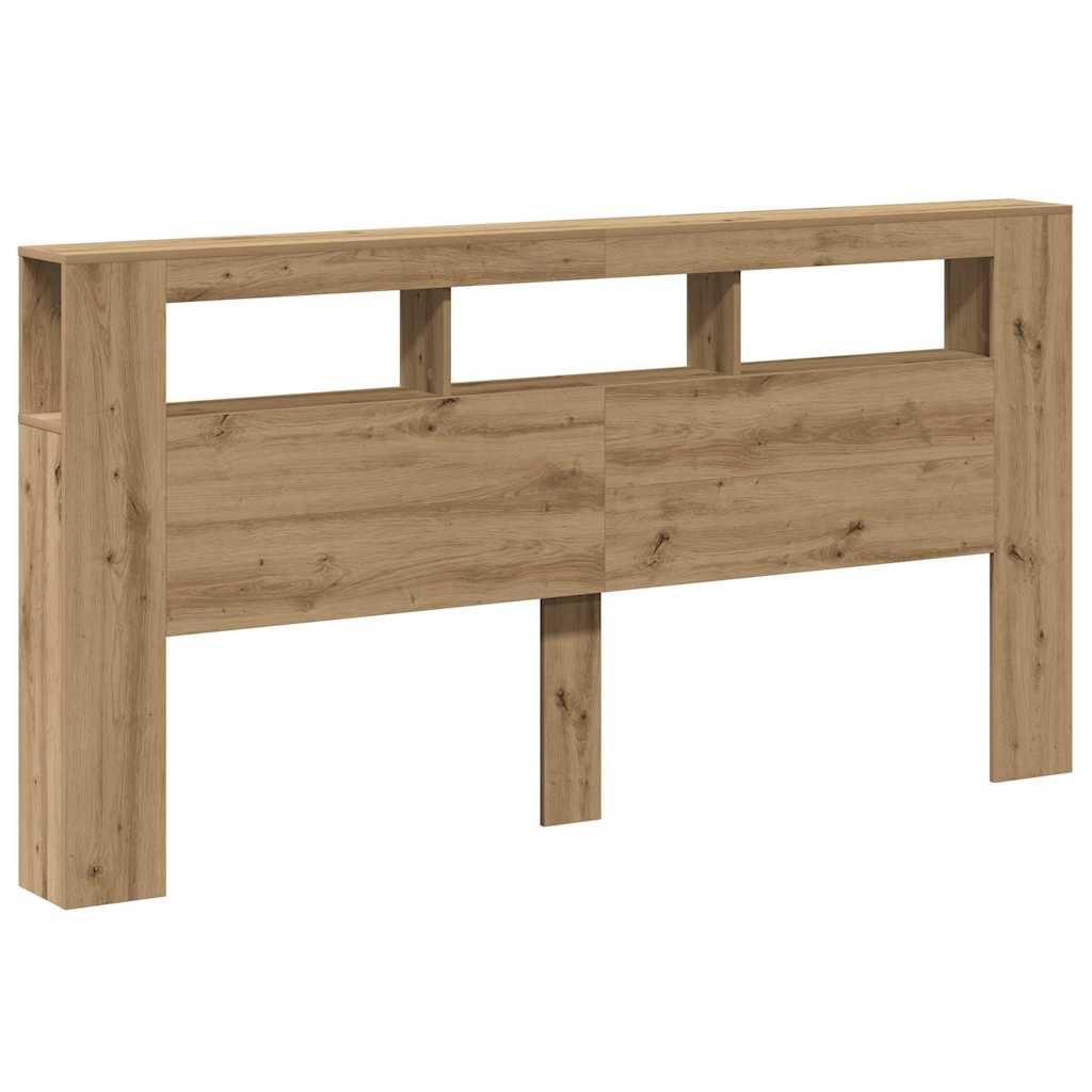 LED uzglavlje boja hrasta artisan 200x18,5x103,5 cm drveni