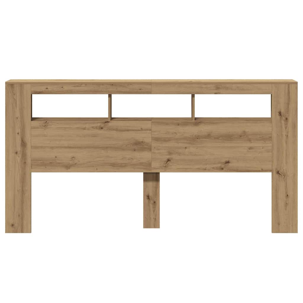 LED uzglavlje boja hrasta artisan 200x18,5x103,5 cm drveni