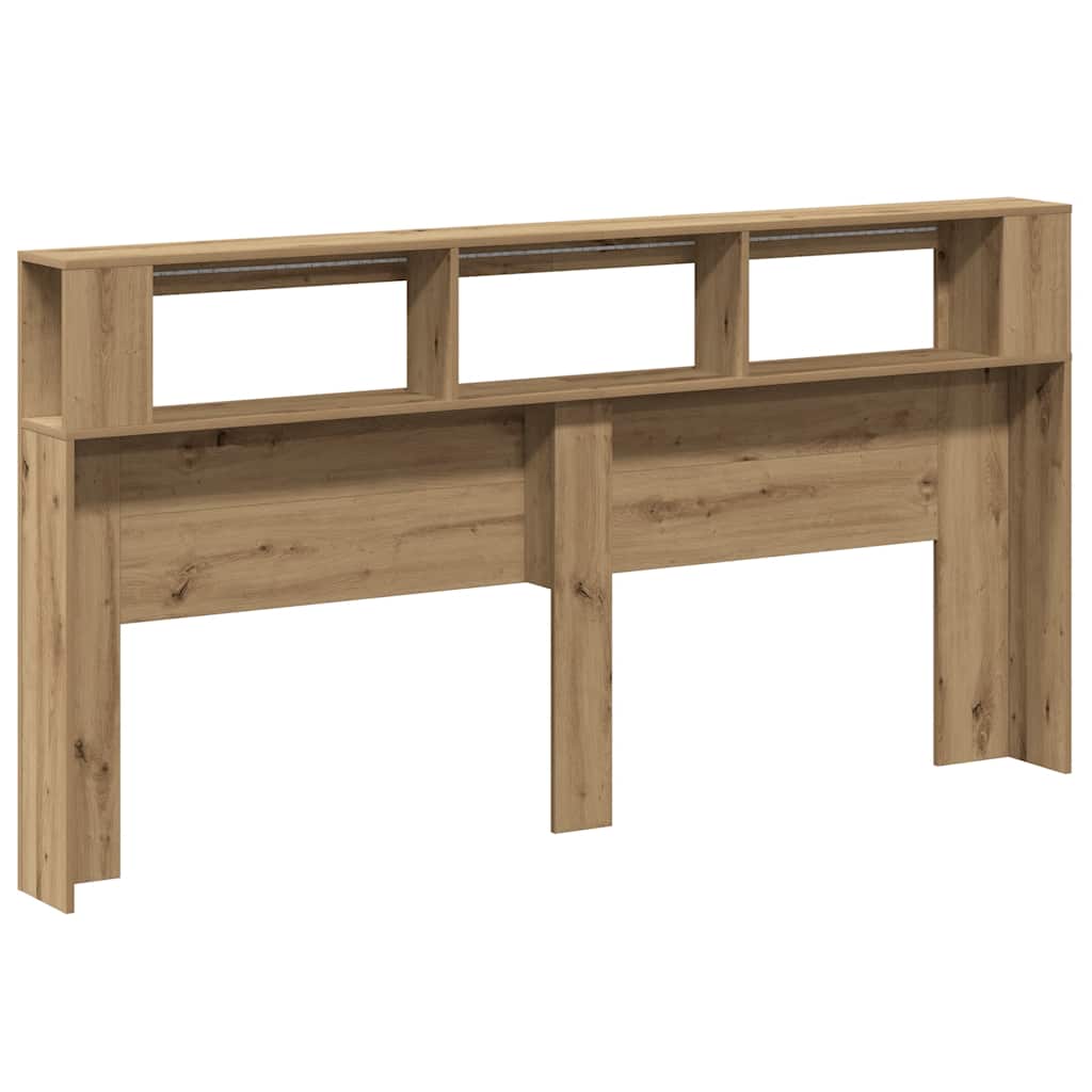 LED uzglavlje boja hrasta artisan 200x18,5x103,5 cm drveni