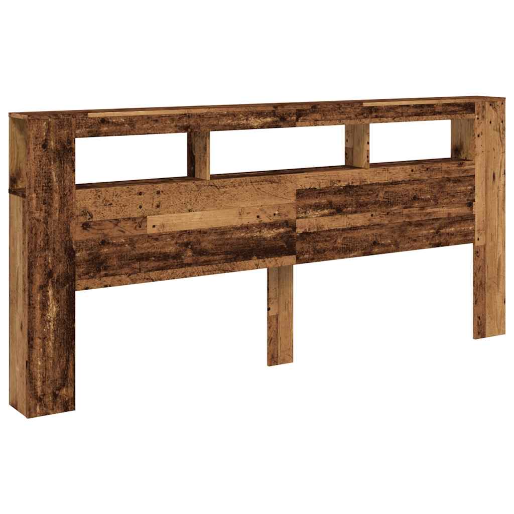 LED uzglavlje boja drva 220x18,5x103,5 cm konstruirano drvo