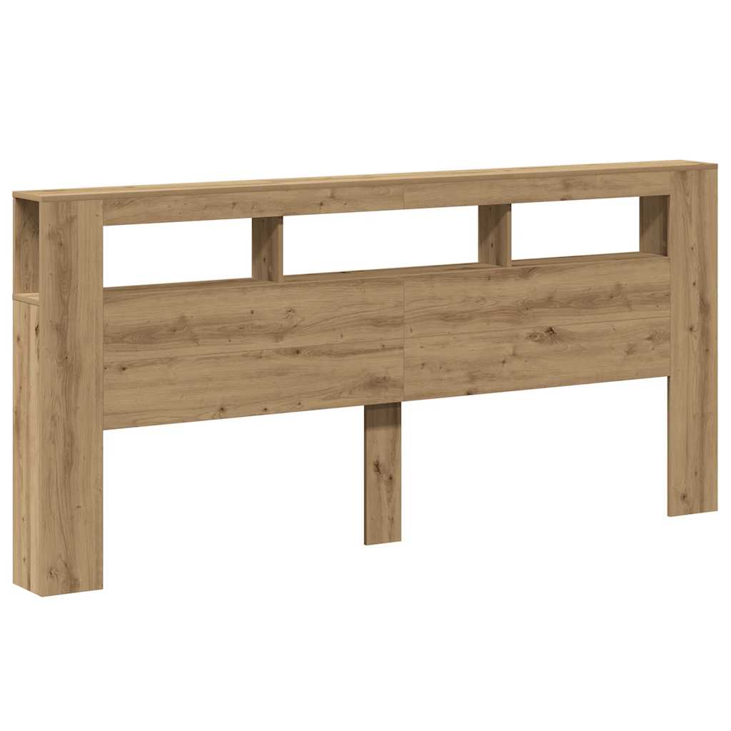 LED uzglavlje boja hrasta artisan 220x18,5x103,5 cm drveni