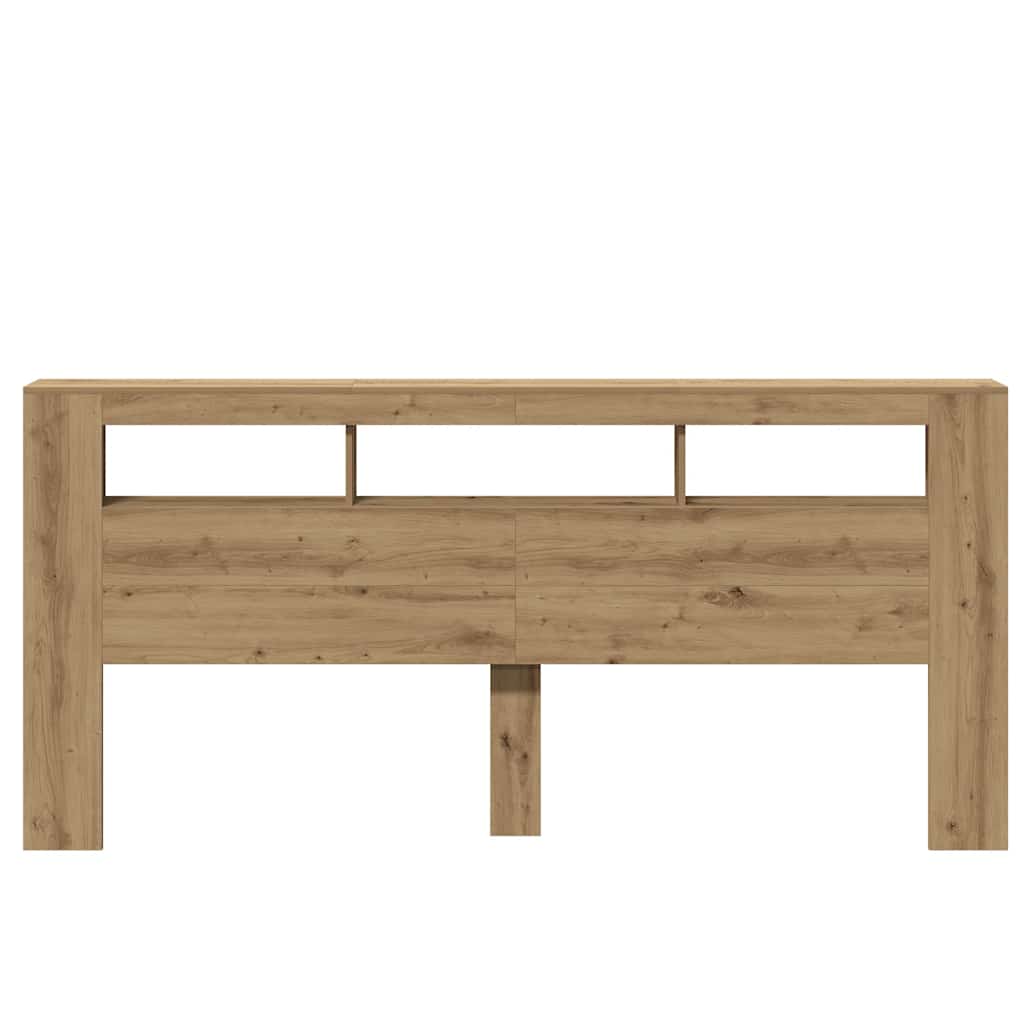 LED uzglavlje boja hrasta artisan 220x18,5x103,5 cm drveni