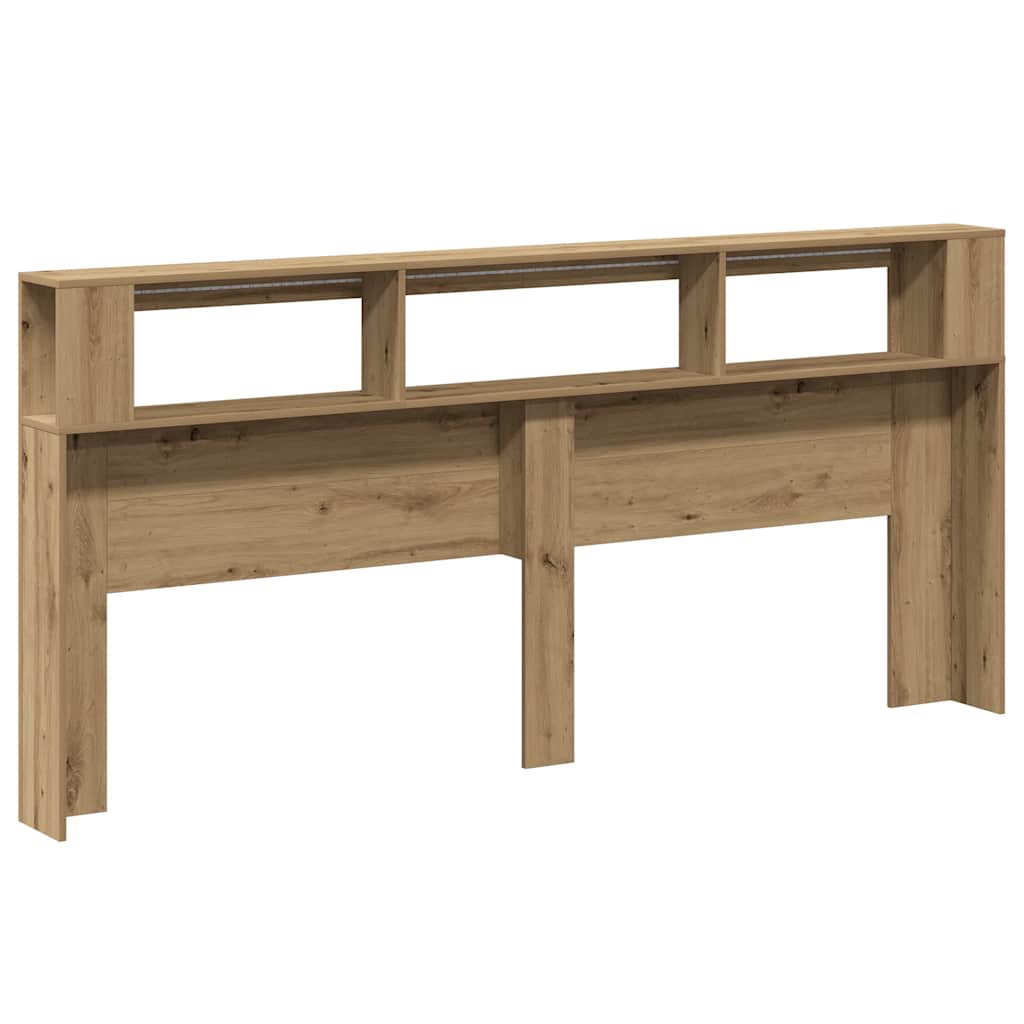 LED uzglavlje boja hrasta artisan 220x18,5x103,5 cm drveni