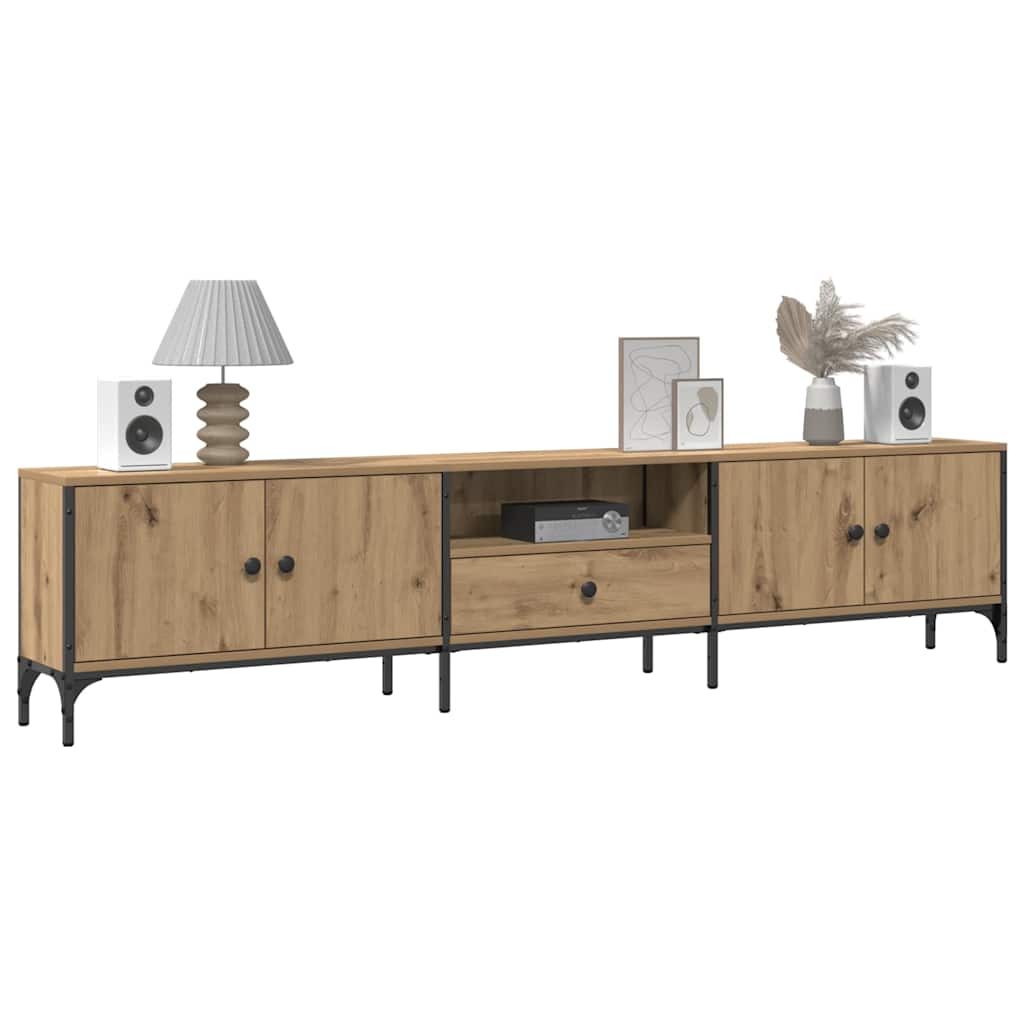 TV ormarić s ladicom boja hrasta 200x25x44 cm konstruirano drvo