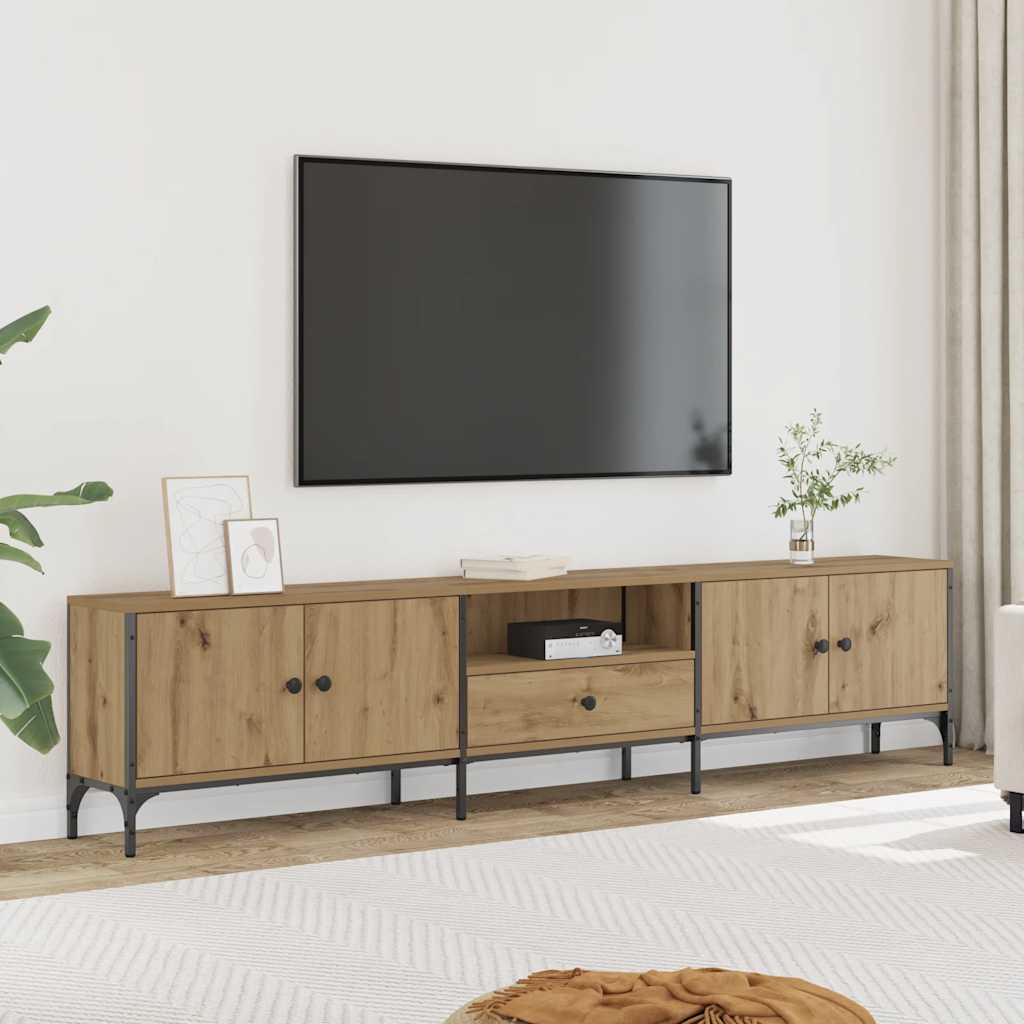 TV ormarić s ladicom boja hrasta 200x25x44 cm konstruirano drvo