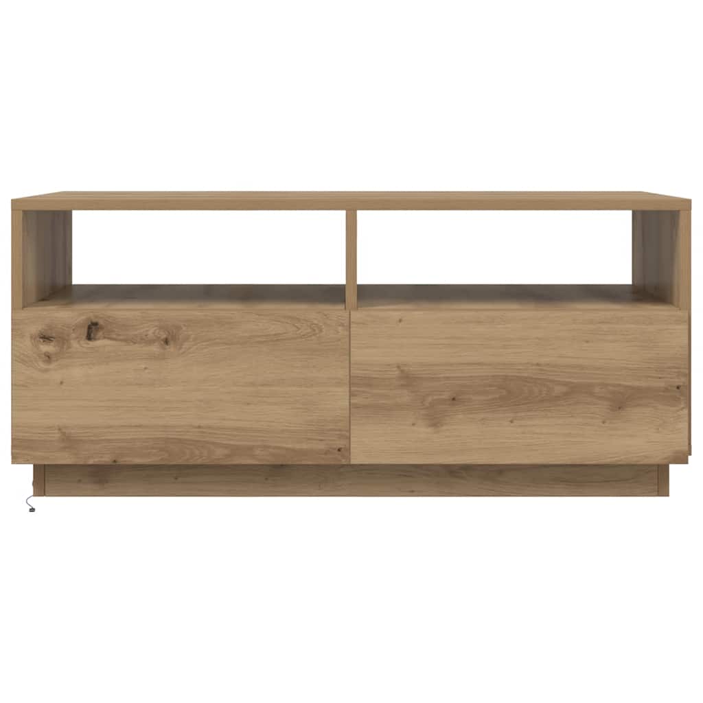 Stolić za kavu s LED svjetlima boja hrasta artisan 90x49x40 cm