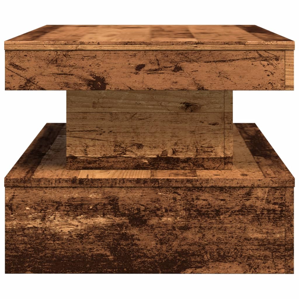 Stolić za kavu s LED svjetlima boja starog drva 90 x 50 x 40 cm