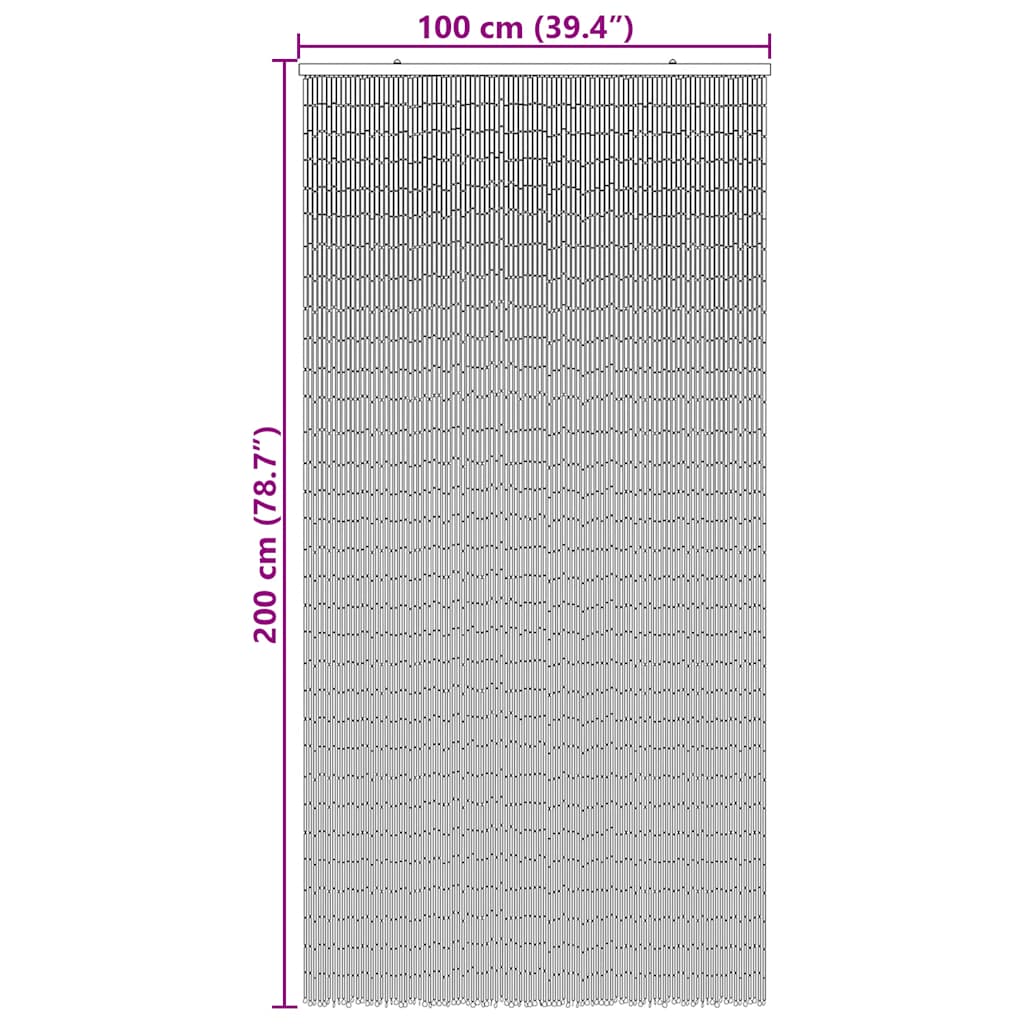 Zavjesa za vrata protiv insekata Otisak bambusa 100x200 cm