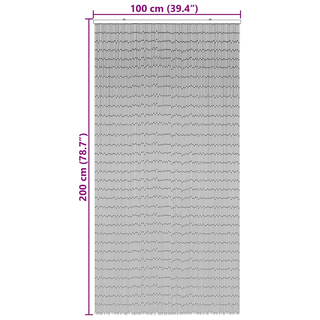 Zavjesa za vrata protiv kukaca Otisak palme 100x200 cm bambus