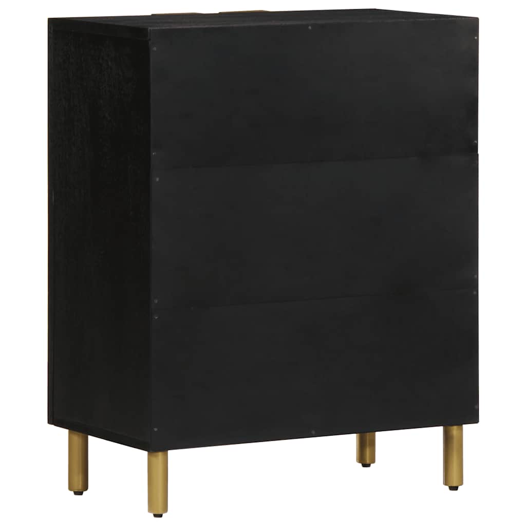 Komoda crna 60 x 33 x 75 cm konstruirano drvo