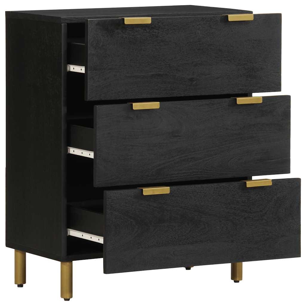 Komoda crna 60 x 33 x 75 cm konstruirano drvo
