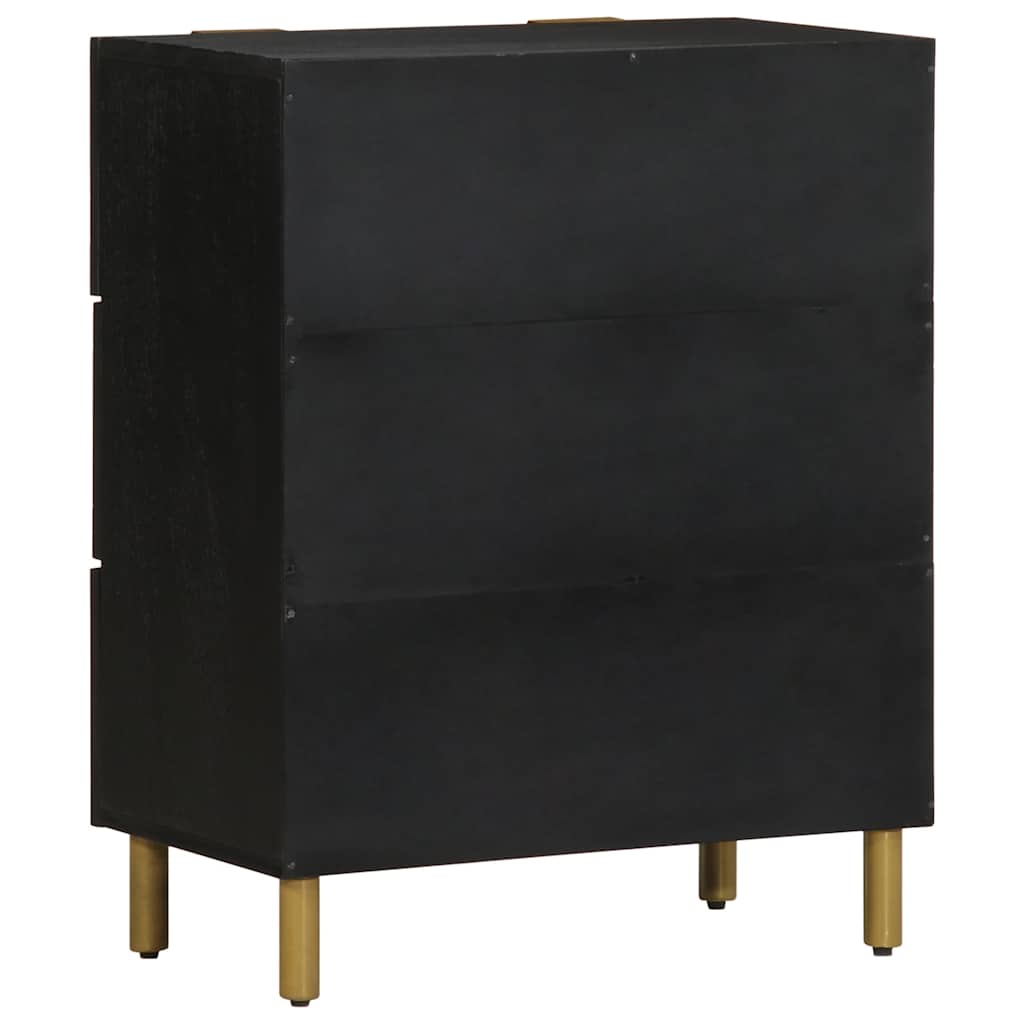 Komoda crna 60 x 33 x 75 cm konstruirano drvo