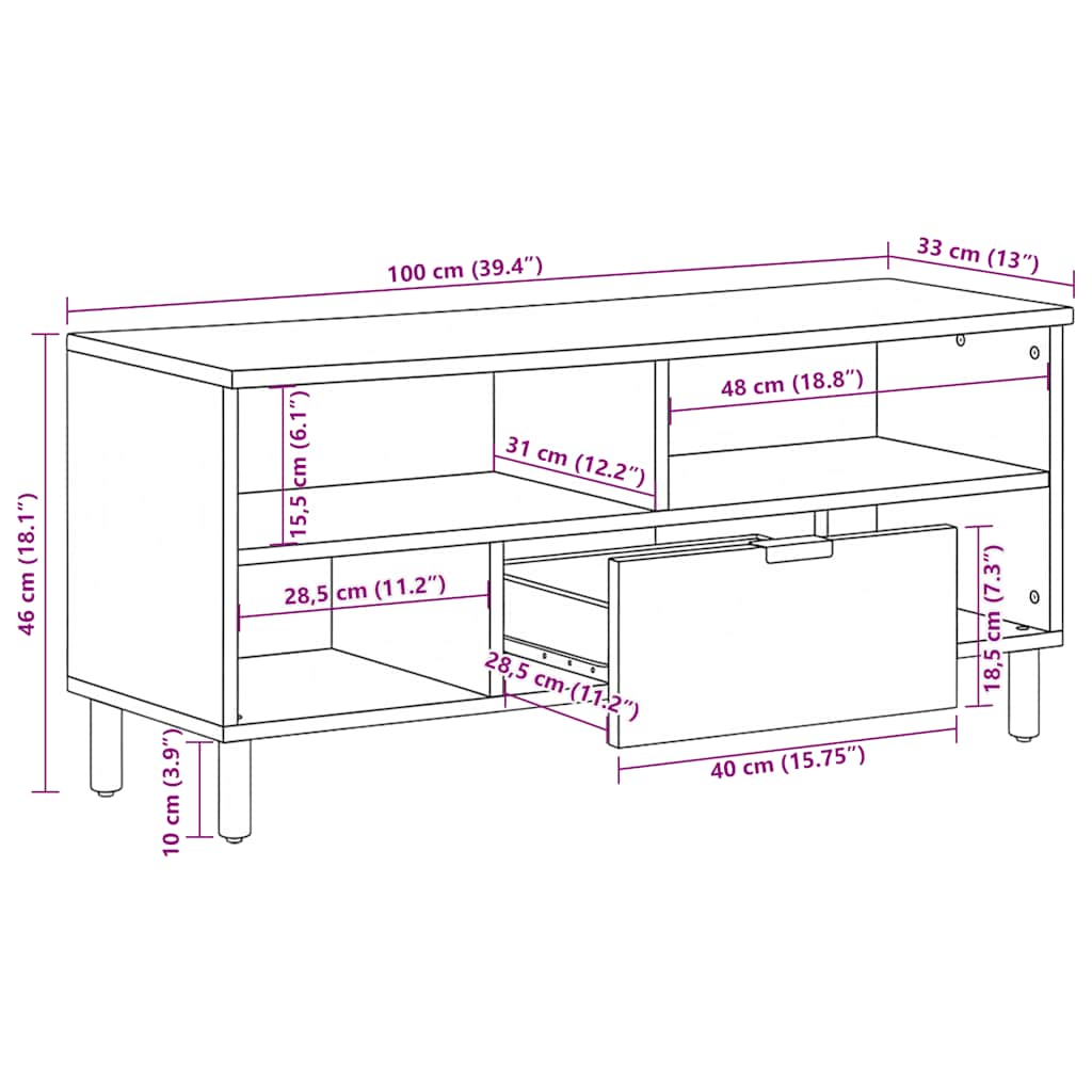 TV ormarić crni 100 x 33 x 46 cm od konstruiranog drva