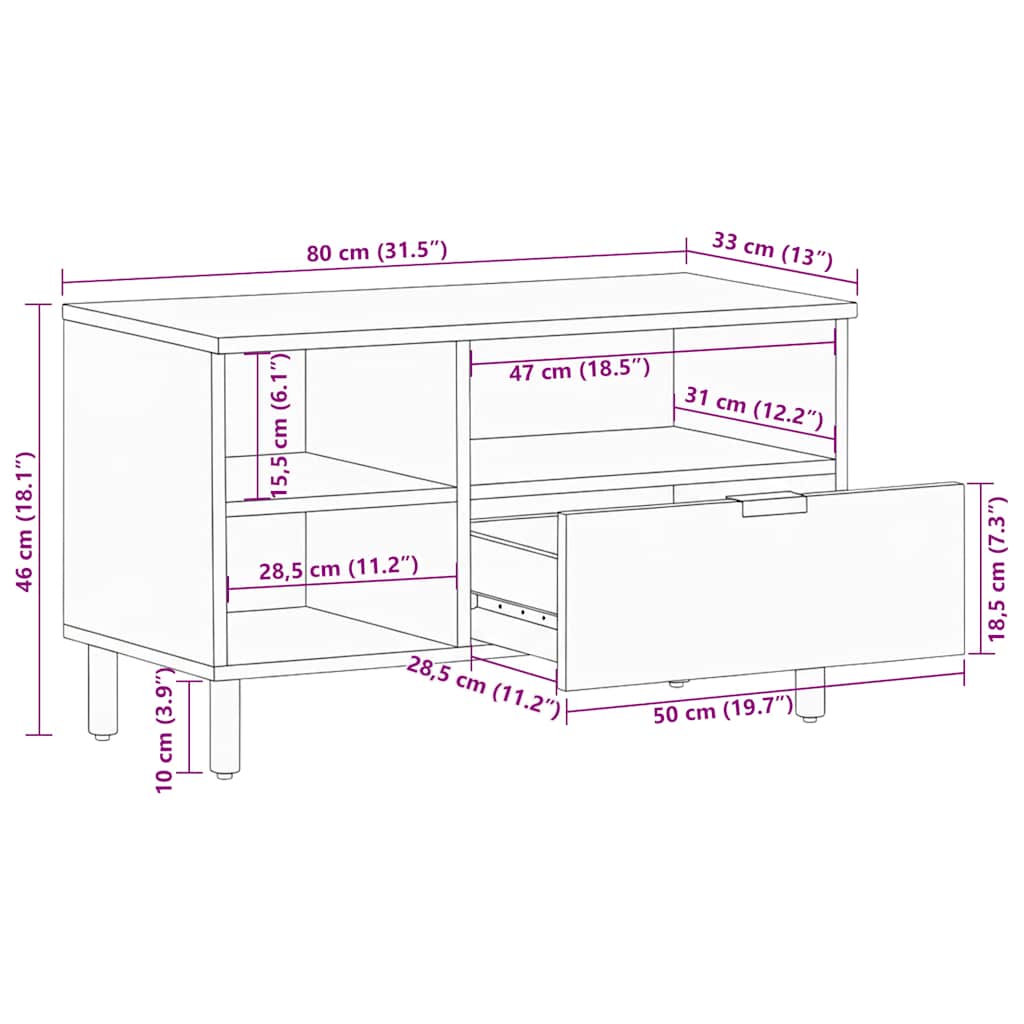 TV ormarić crni 80x33x46 cm od konstruiranog drva