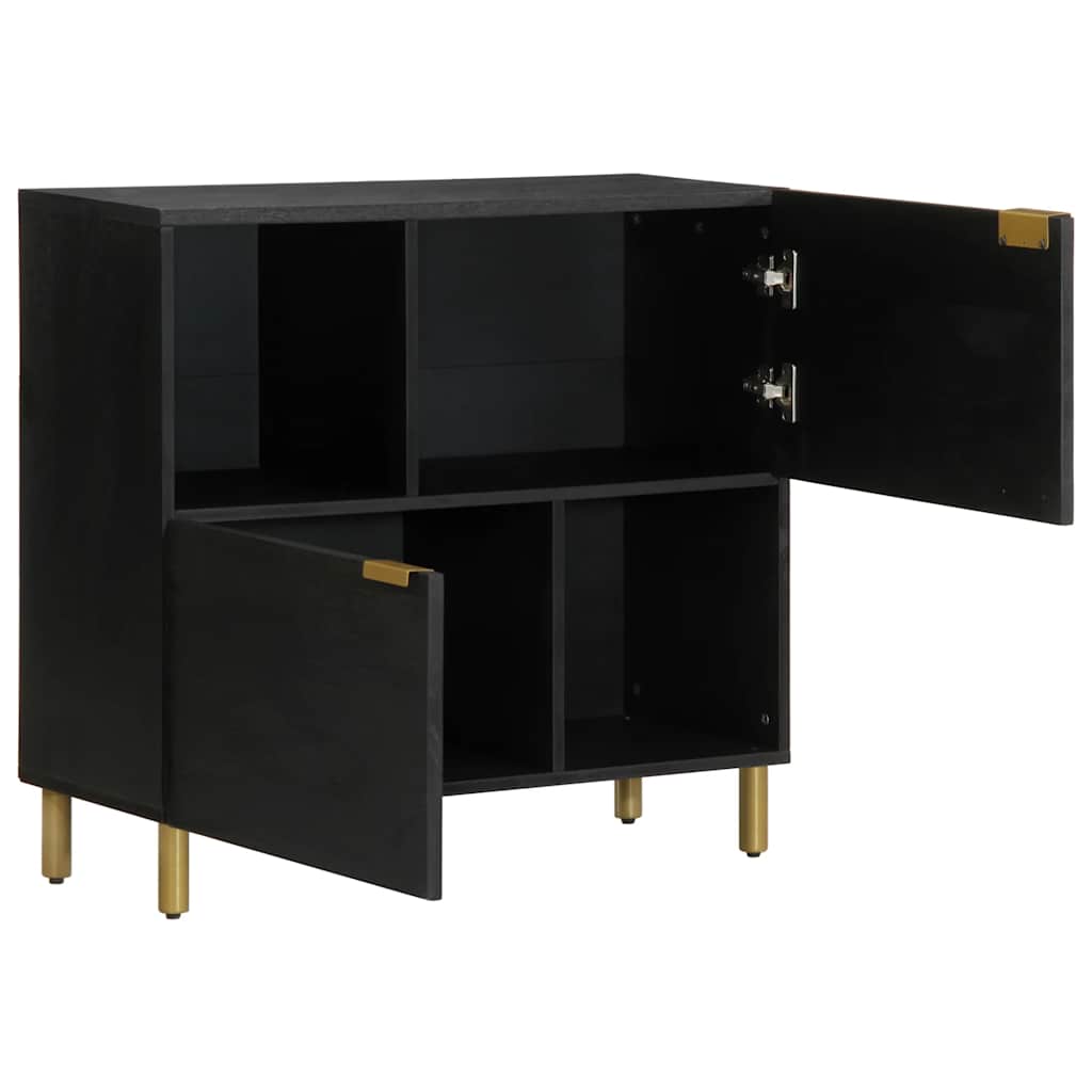 Komoda crna 80x33x75 cm od konstruiranog drva