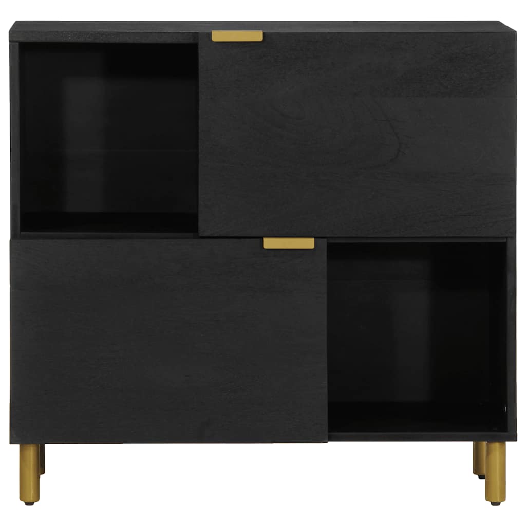 Komoda crna 80x33x75 cm od konstruiranog drva