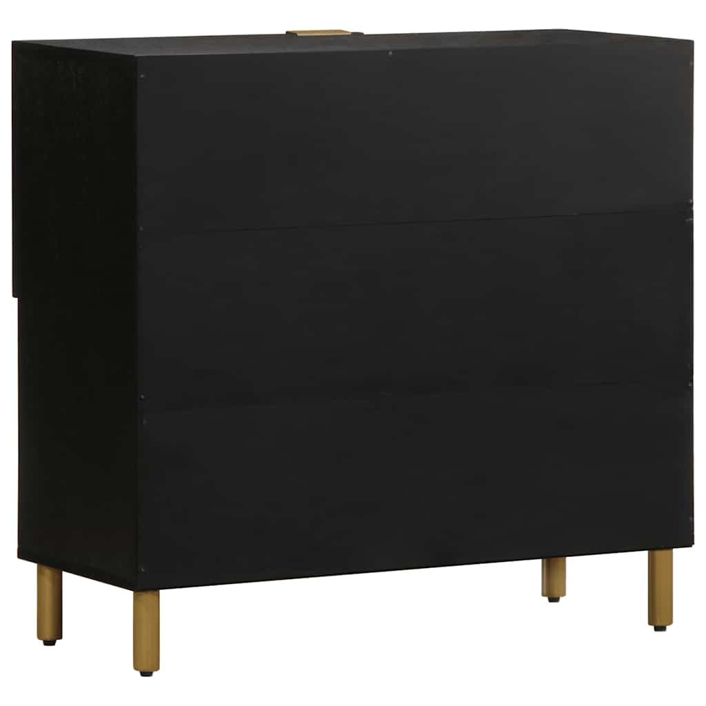 Komoda crna 80x33x75 cm od konstruiranog drva