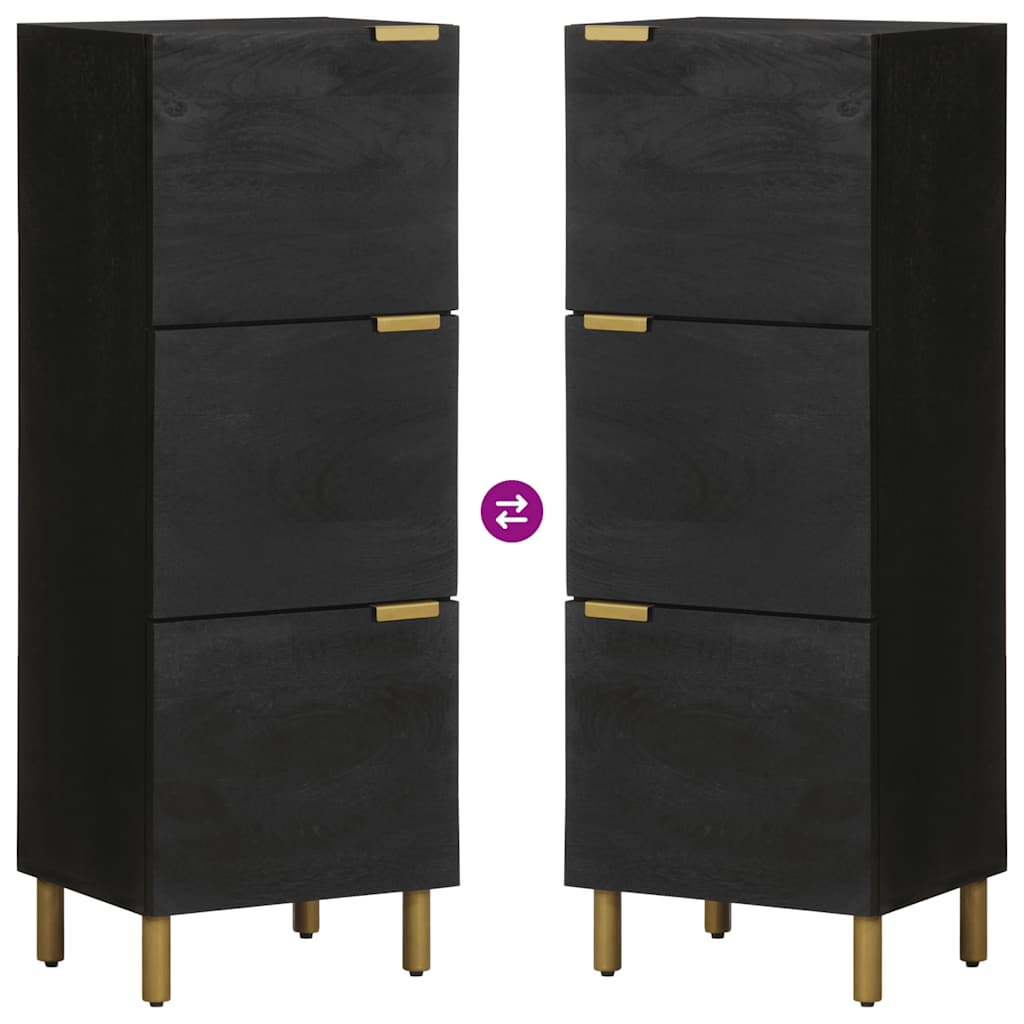 Visoka komoda crna 40 x 33 x 110 cm od konstruiranog drva