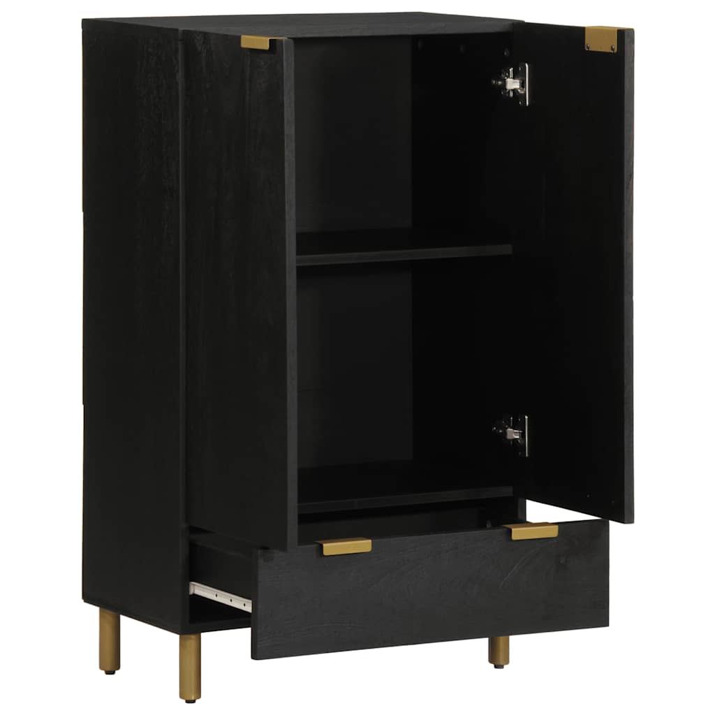 Visoka komoda crna 60 x 33 x 100 cm konstruirano drvo
