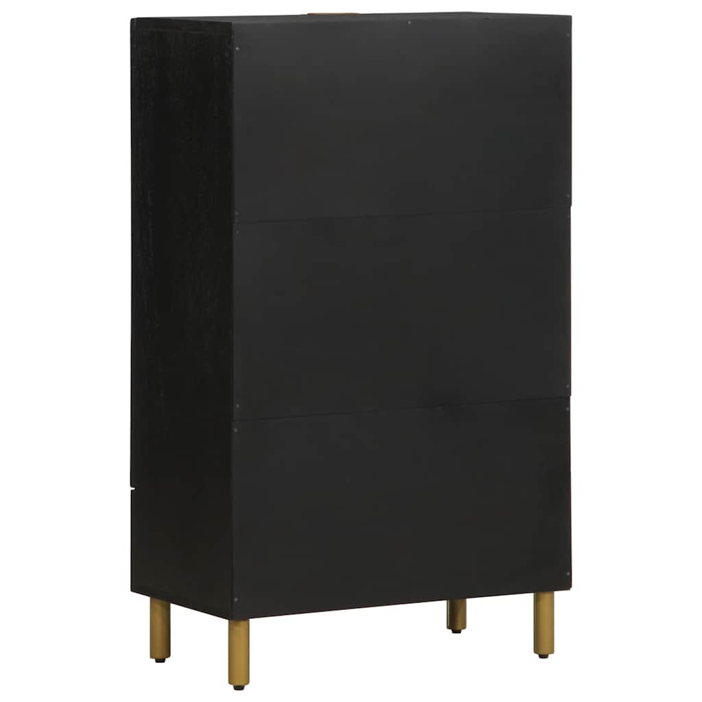 Visoka komoda crna 60 x 33 x 100 cm konstruirano drvo