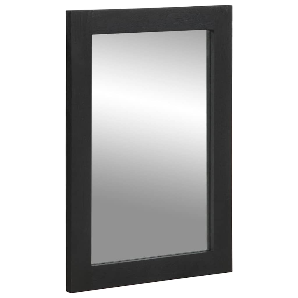 Kupaonsko ogledalo crno 50x70x2,5 cm konstruirano drvo i mesing