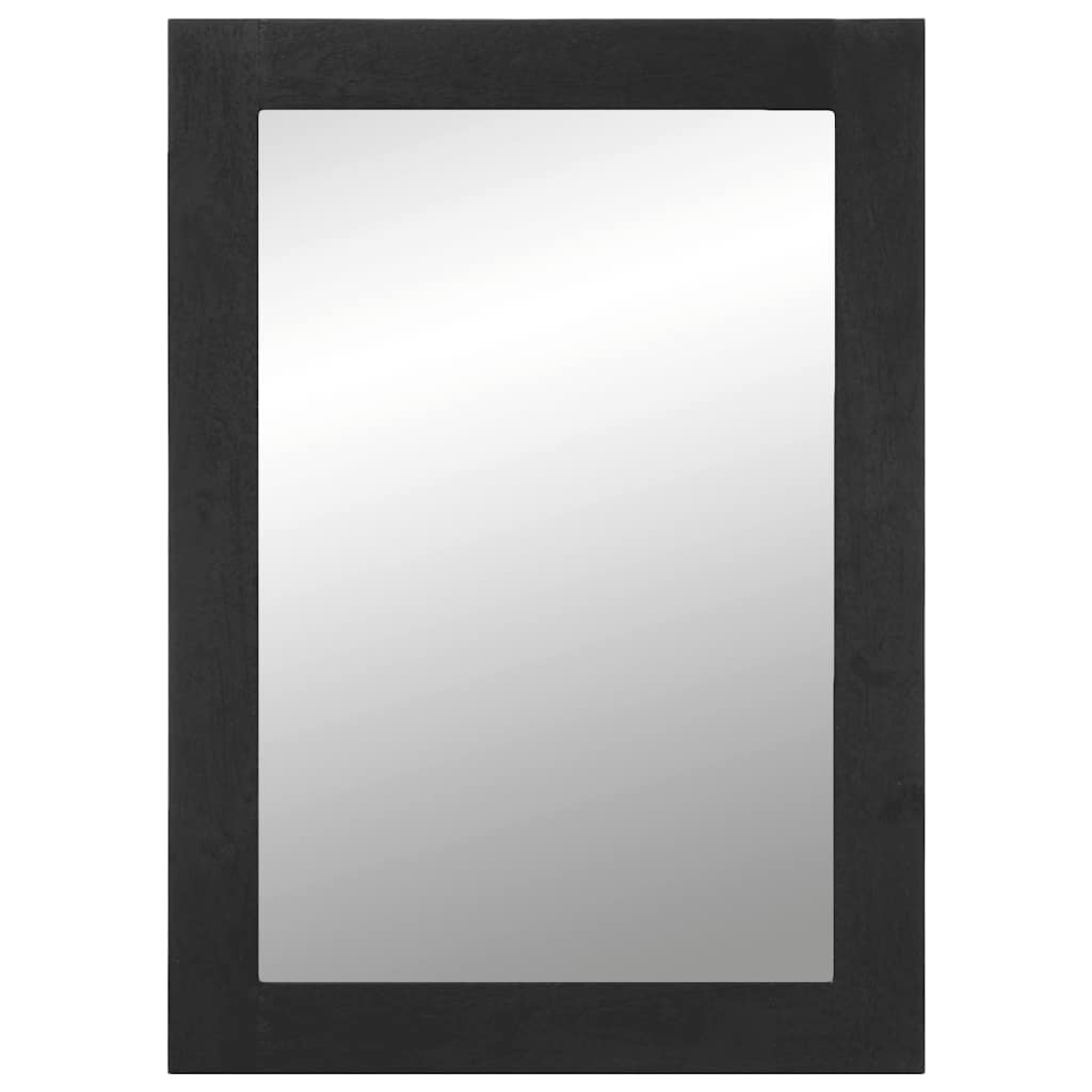 Kupaonsko ogledalo crno 50x70x2,5 cm konstruirano drvo i mesing