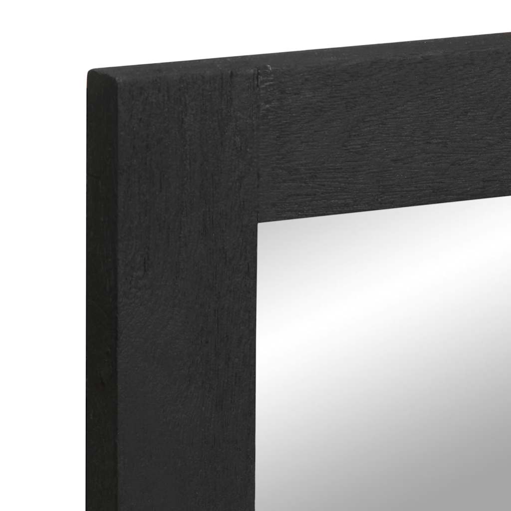 Kupaonsko ogledalo crno 50x70x2,5 cm konstruirano drvo i mesing