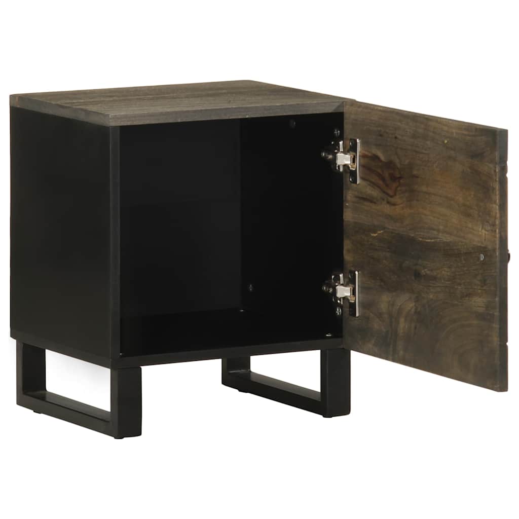 Noćni ormarić crni 40 x 33 x 46 cm od masivnog drva manga