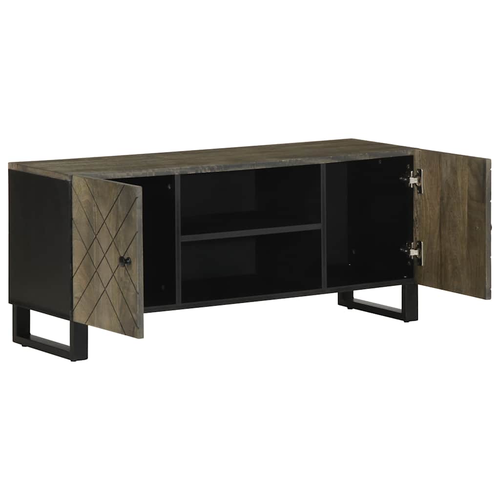 TV ormarić crni 105 x 33 x 46 cm od masivnog drva manga