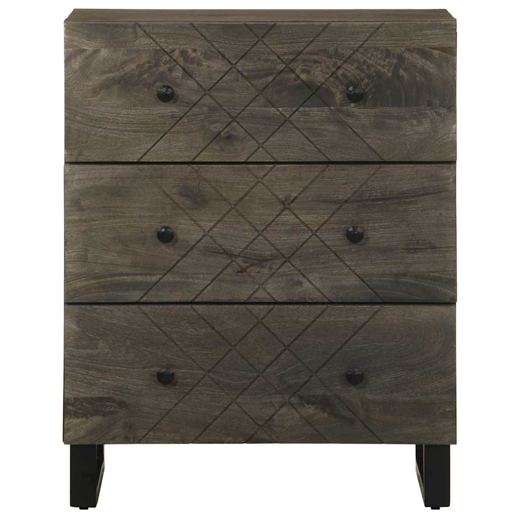 Komoda crna 60x33x75 cm Puno drvo Mango