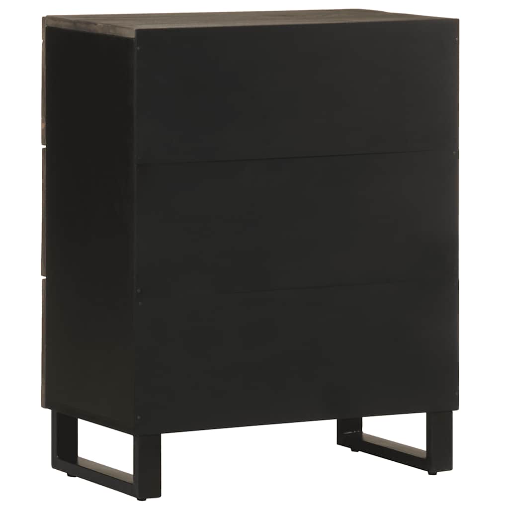 Komoda crna 60x33x75 cm Puno drvo Mango