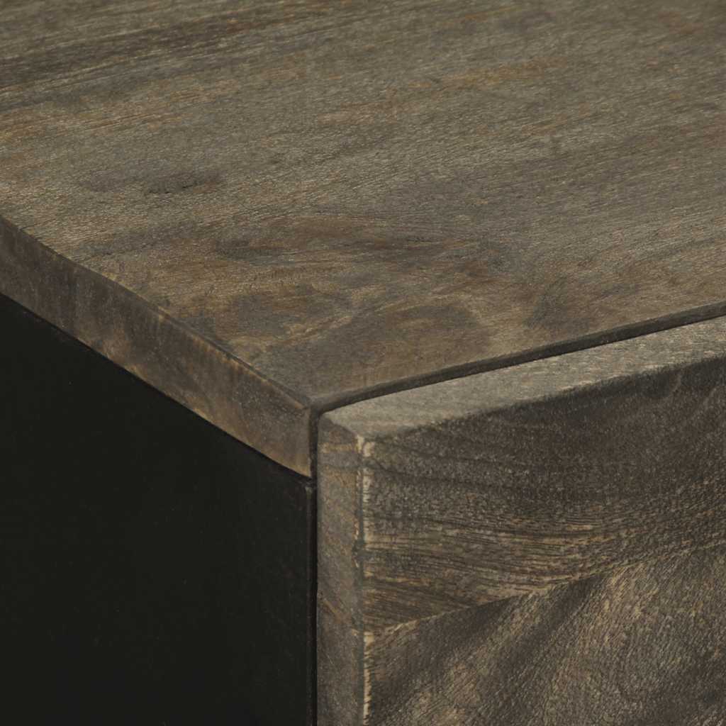 Komoda crna 60x33x75 cm Puno drvo Mango