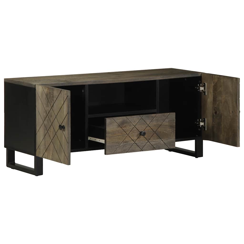 TV ormarić crni 105 x 33 x 46 cm od masivnog drva manga